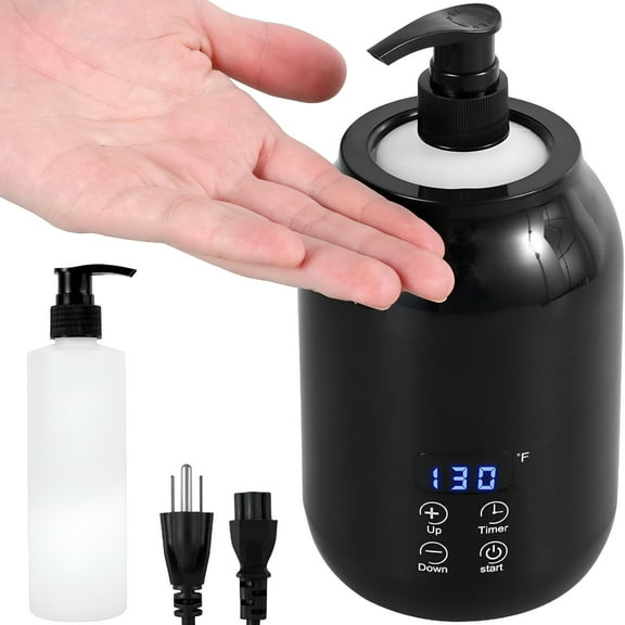 HIBIBUD Warmer With Two Bottle Dispenser, Smart Touch Key Electric Lotion Heater Temperature Adjustable Lotion Bottle Warmer, Lube Cream Gel Warmer Cream Warmer (Black)