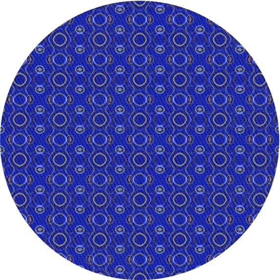 Ahgly Company Indoor Round Patterned Balloon Blue Area Rugs, 6' Round