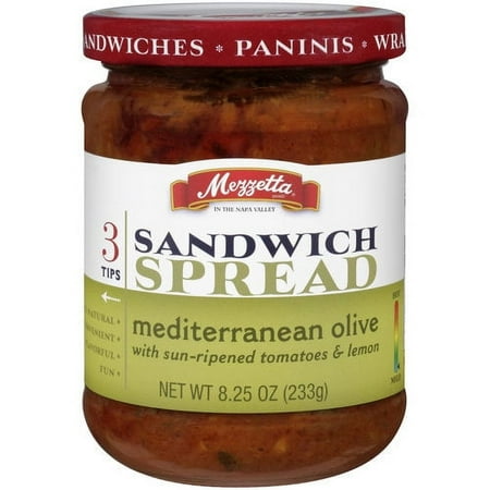 Mezzetta Mediterranean Olive Sandwich Spread with Sun Ripened Tomatoes & Lemon, 8.25 oz
