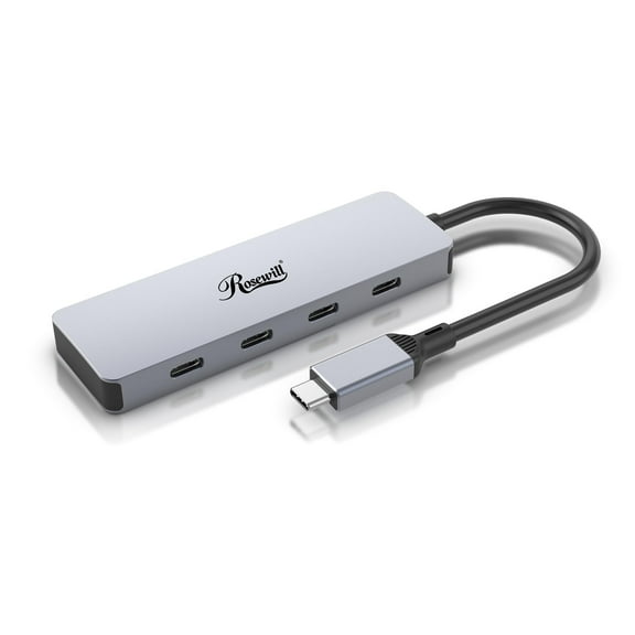 Rosewill 4-Port USB-C 3.2 Hub, 10Gbps Splitter Adapter for MacBook, iPad Pro, iPhone 15, Surface, PC & Laptops – RHUB-C4