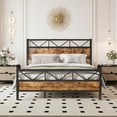 thumbnail image 3 of 4 EVER WINNER 51.2" Metal King Bed Frame with Tall Headboard & Footboard, King Bed Frame, Strong Metal Slats Support and Noise-Free Design with Under Bed Storage/No Box Spring Needed, Rustic Brown, 3 of 7