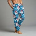 thumbnail image 4 of WTOBBY Men's Drawstring Pocket Cuffed Casual Pants, Christmas Print, Home Sleep Pants for Festive Lounge and Comfortable Wear, Soft and Cozy,Sky Blue M, 4 of 7