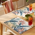thumbnail image 4 of Tropical Leaves Placemats Set of 12 Colorful Summer Watercolor Botanical Place Mats Indoor Wipeable Table Mats Washable Cloth Dining Table Placemats for Kitchen Holiday Party Home Decor 13x19 Inch, 4 of 9