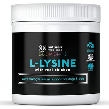 Nature's Pure Edge L-Lysine Powder with Real Chicken Cat & Dog Supplement, 125g