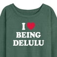 thumbnail image 3 of Instant Message - I Heart Being Delulu Lightweight French Terry Wide Neck Long Sleeve Graphic Shirt, 3 of 6