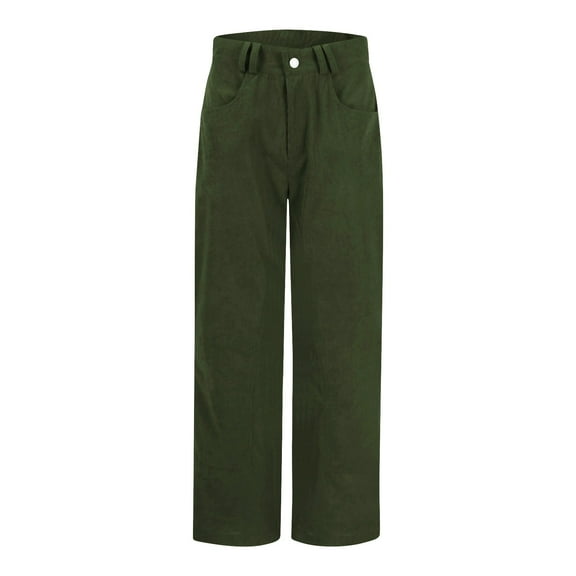 TRUBKH Corduroy Pants Women Straight Leg Pants Women Womens Cargo Pants with Pockets Jogger Pants Cute Pants for Women Pants Baggy Corduroy Pants Women Army Green L
