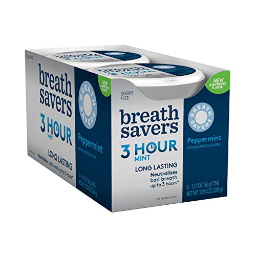 Breath Mints Peppermint Sugar Free Tin, 1.27 Oz. (8 Count) Walmart