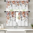 thumbnail image 1 of Fall Tree Kitchen Window Curtains Valance and Tier Set 36 Inch, Autumn Orange Leaf 3 Piece Window Treatment Tiers for Living Room Bedroom Kitchen Decor Drapes, 1 of 5