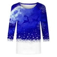 Brglopf Womens Christmas TShirts Trendy 2024 Printed Long Sleeve Tunic