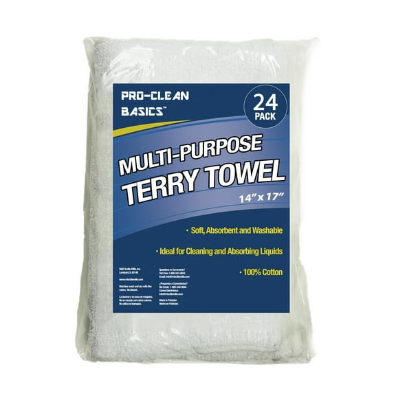 Pro-Clean Basics Multi-Purpose Terry Towel, 24pk