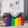 thumbnail image 6 of DouZhe Ultra-Soft Micro Fleece Lightweight Flannel Bed Blanket, Rainbow Lgbtq Pride Flag Print Cozy Warm Throw Blankets, 80"x60", 6 of 7