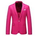 thumbnail image 3 of Handshe Men's Suit Blazer Set, Solid Color Notched Lapel Long Sleeve with Pocket, Single Button Formal Business Attire for Wedding and Office, 3 of 4
