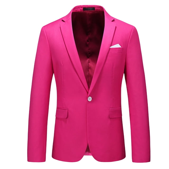 Jackets for Men, Casual Solid Lapel Long Sleeved Button Business Wedding Suit Jacket with Pockets, Men's Jacket