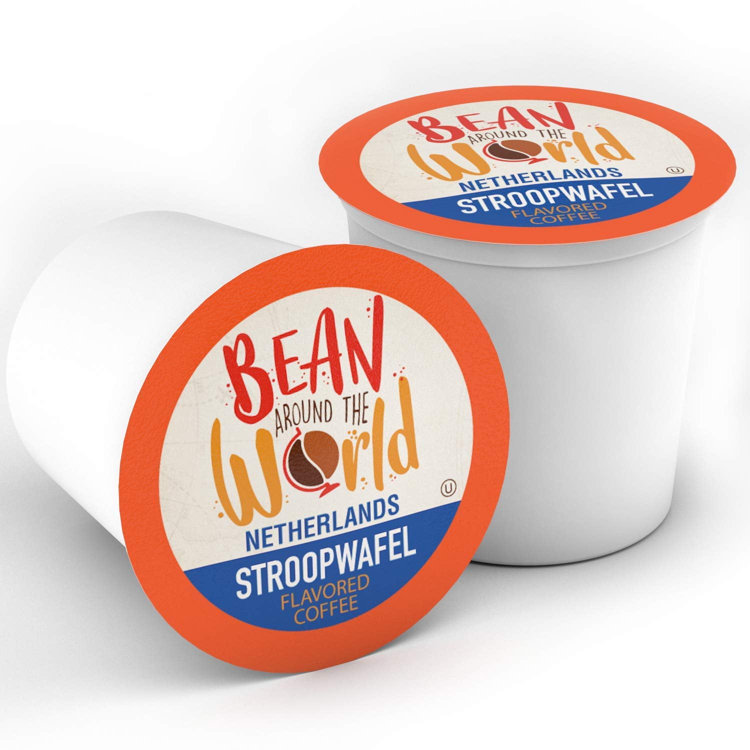 Bean Around the World Stroopwafel Flavored Coffee Pods 100% Arabica Coffee Beans, 40-Pack