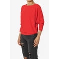 thumbnail image 3 of TheMoogan Women's PLUS Closet-Essential Drapey 3/4 Dolman Sleeve Boat Neck Relaxed Ribbed Top, 3 of 7