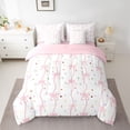 thumbnail image 2 of Feelyou Princess Pink Bow Bedding Comforter Set 7pcs, Cartoon Stars King Bedding Sets, 2 of 8