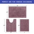 thumbnail image 6 of HAKUNA Striped Mauve Bathroom Rug Set 3 Pieces Ultra Soft, Non Slip Chenille Toilet Mat, Absorbent Plush Shaggy Bath Mats for Bathroom, Bedroom, Kitchen, 6 of 7