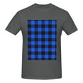 thumbnail image 4 of Bingfone Buffalo Plaid Blue Black Men'S Loose Fit Short-Sleeve Pocket T-Shirt, 4 of 7