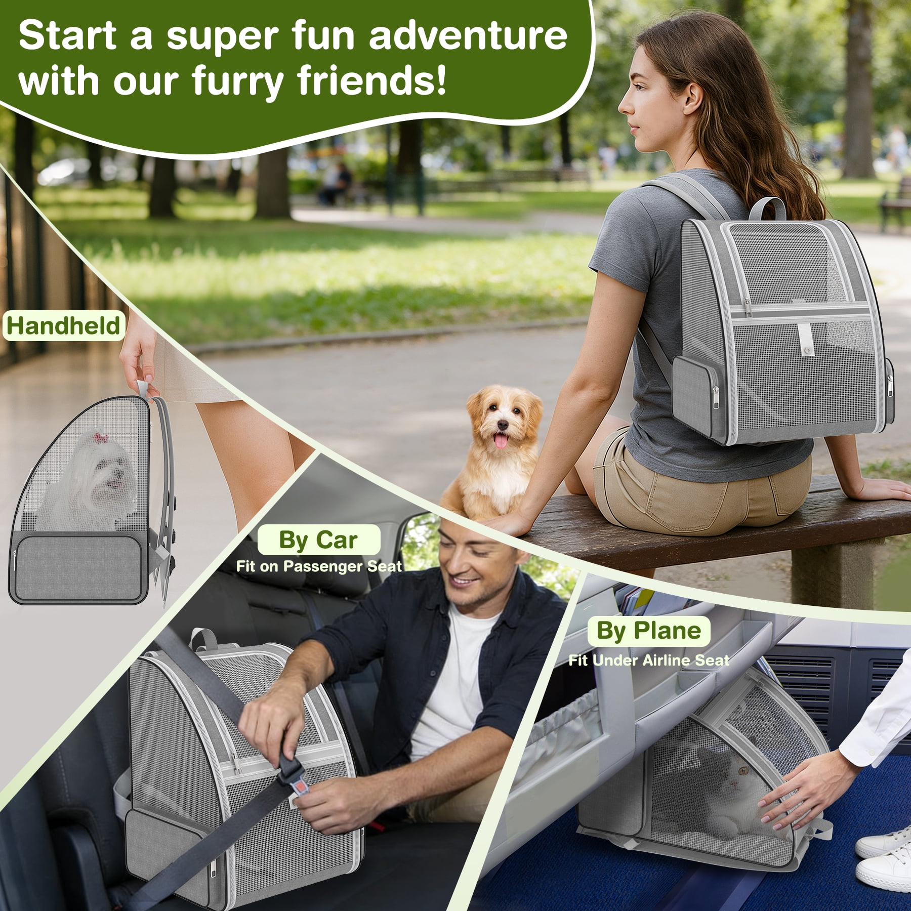 Cat Backpack Carrier Fully Ventilated-Pet Carrier Backpack for Cats and Small Dog Puppies  up to15 lb