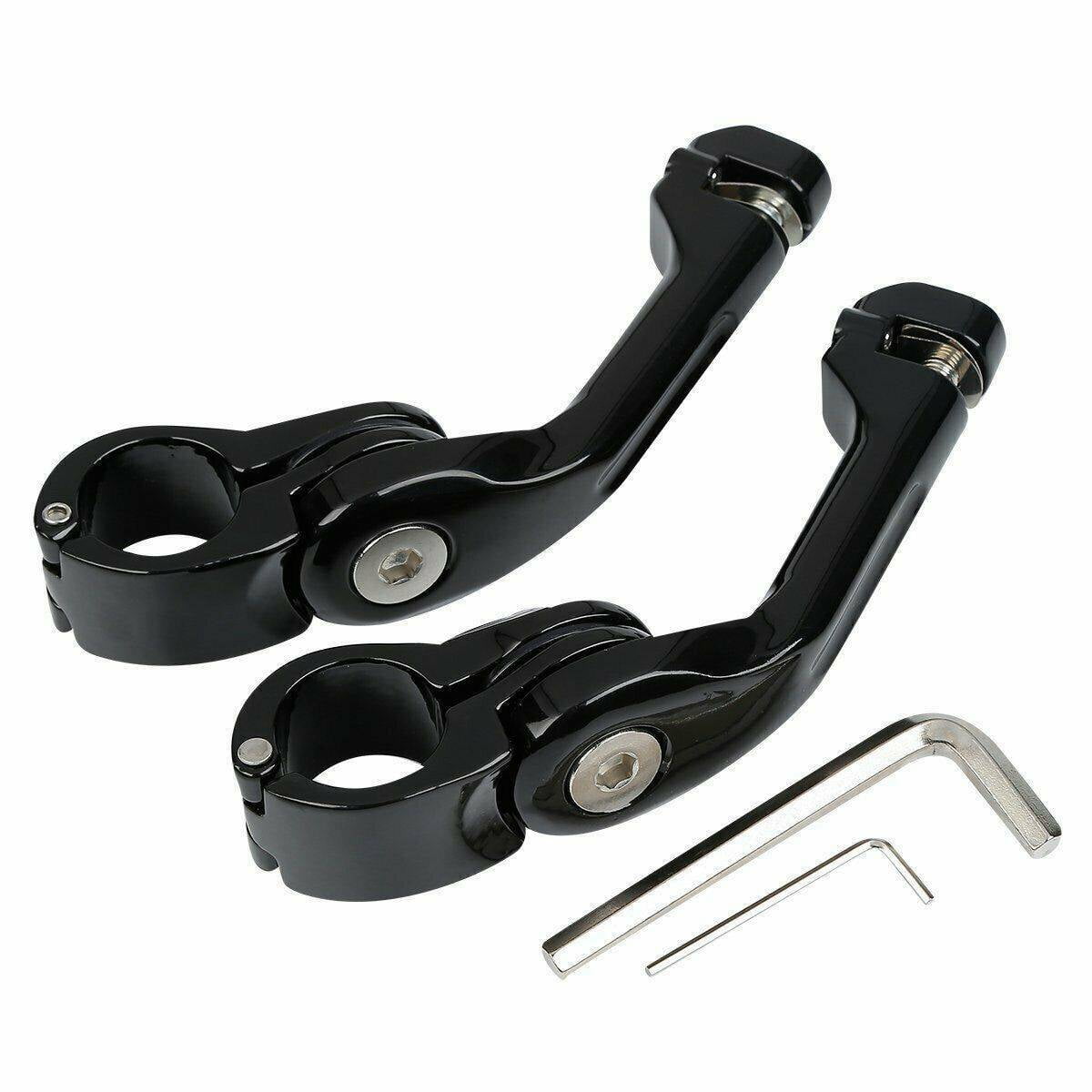MISS MOLY Motorcycle 1 1/4" Foot Peg Mount Clamps Angled Adjustable