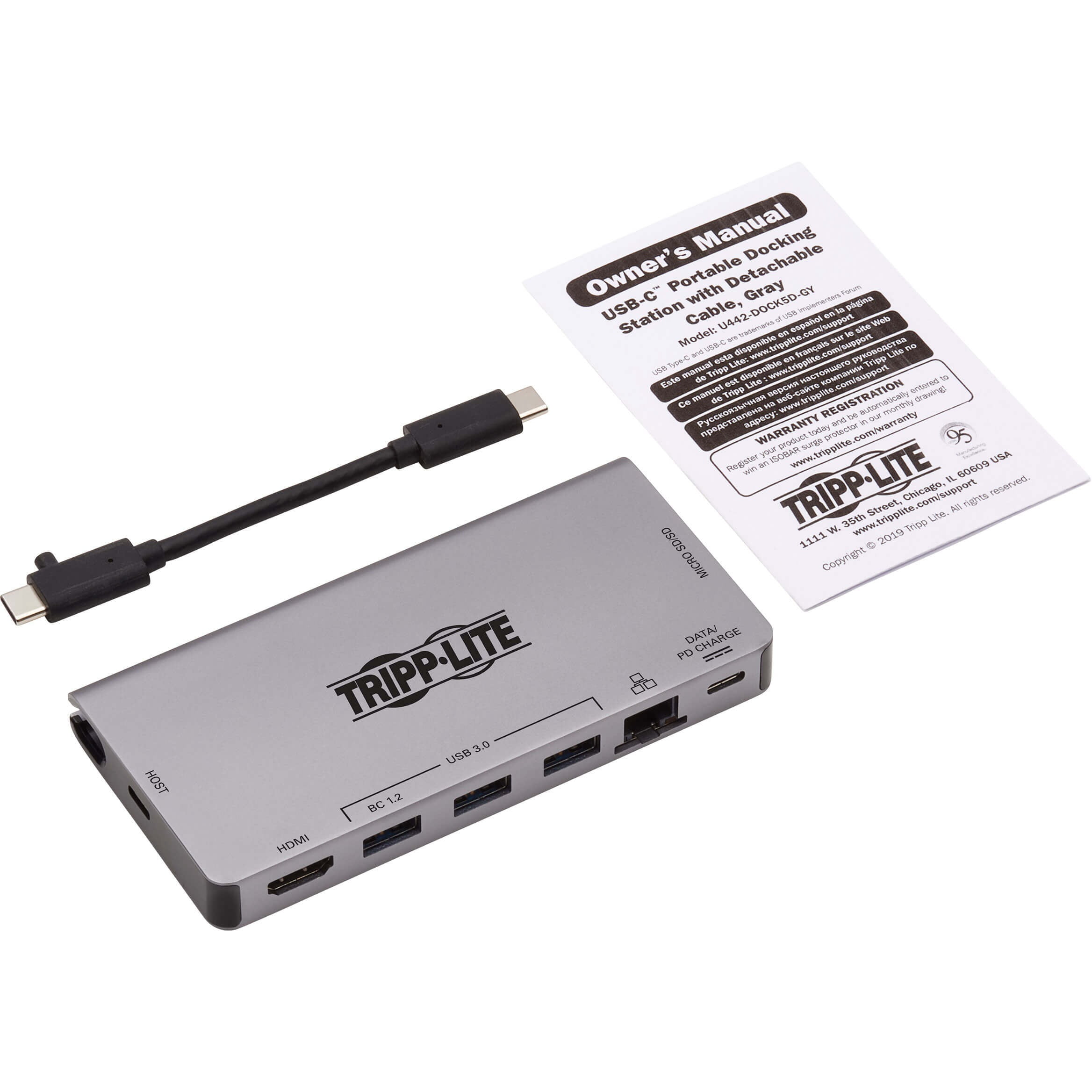 Tripp Lite 4K USB C Docking Station U442DOCK5DGY