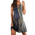 thumbnail image 2 of SMihono Robe d'Été Grande Taille pour Femmes 2023 Été Confortable Mode Décontractée Sans Manches à Col en V Imprimée Robe Ajustée, 2 of 4