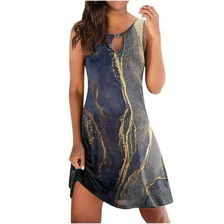 

Long Sleeve Dress for Women Wedding Dress Women s Summer Comfortable Fashion Casual Sleeveless V-Neck Printed Slim Dress Summer Savings Clearance 2022 Summer Dresses Women Corset Dress Gray M
