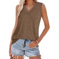 thumbnail image 2 of Tank Top for Women Summer Breathable Cotton Vest Tops V-Neck Lightweight Solid Color Sleeveless T-Shirts Casual Loose Long Shirts, 2 of 7