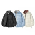 thumbnail image 3 of Donemore Men's Big & Tall Thermal Insulated Heavyweight Quilted Jacket with Stand Collar, Zip Front, Multiple Pockets, Check Print, Polyester Winter Coat, 3 of 4