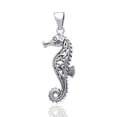 thumbnail image 3 of Sea Monsters - Hippocampus - Poseidon's Steed Seahorse with Celtic Knot Sterling Silver Pendant, 3 of 4