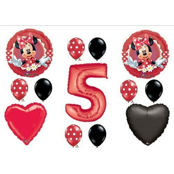 MAD ABOUT MINNIE MOUSE 5th BIRTHDAY PARTY Balloons Decorations Supplies