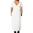 thumbnail image 4 of Neewe Robe T-Shirt Décontractée pour Femme Grande Taille à Col en V à Manches Courtes Robes Évasées Fête d'Anniversaire Été Voyage Plage avec, 4 of 5