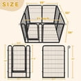 thumbnail image 3 of PAWZ Road Dog Crate Heavy Duty for Indoor & Outdoor,40 inch 8 Panels, Metal Dog Playpen for Small Dog RV Camping & Yard, Black, 3 of 12