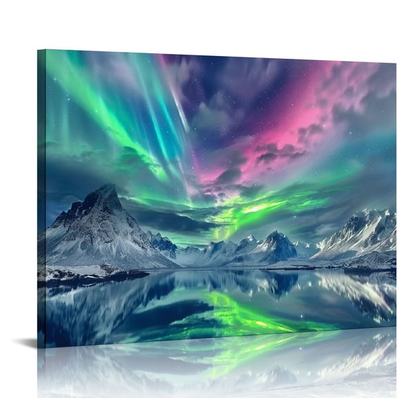 EastSmooth Farmhouse Wall Decor For Living Room Canvas Wall Art For Bedroom Blue Aurora Scenery Modern Bathroom Canvas Art Print Ready To Hang Office Pictures For Home Kitchen wall Decorations Artwork