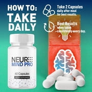 Neuro Mind Pro Advanced Formula Brain Support Pills Maximum Strength Supplement 60 Capsules