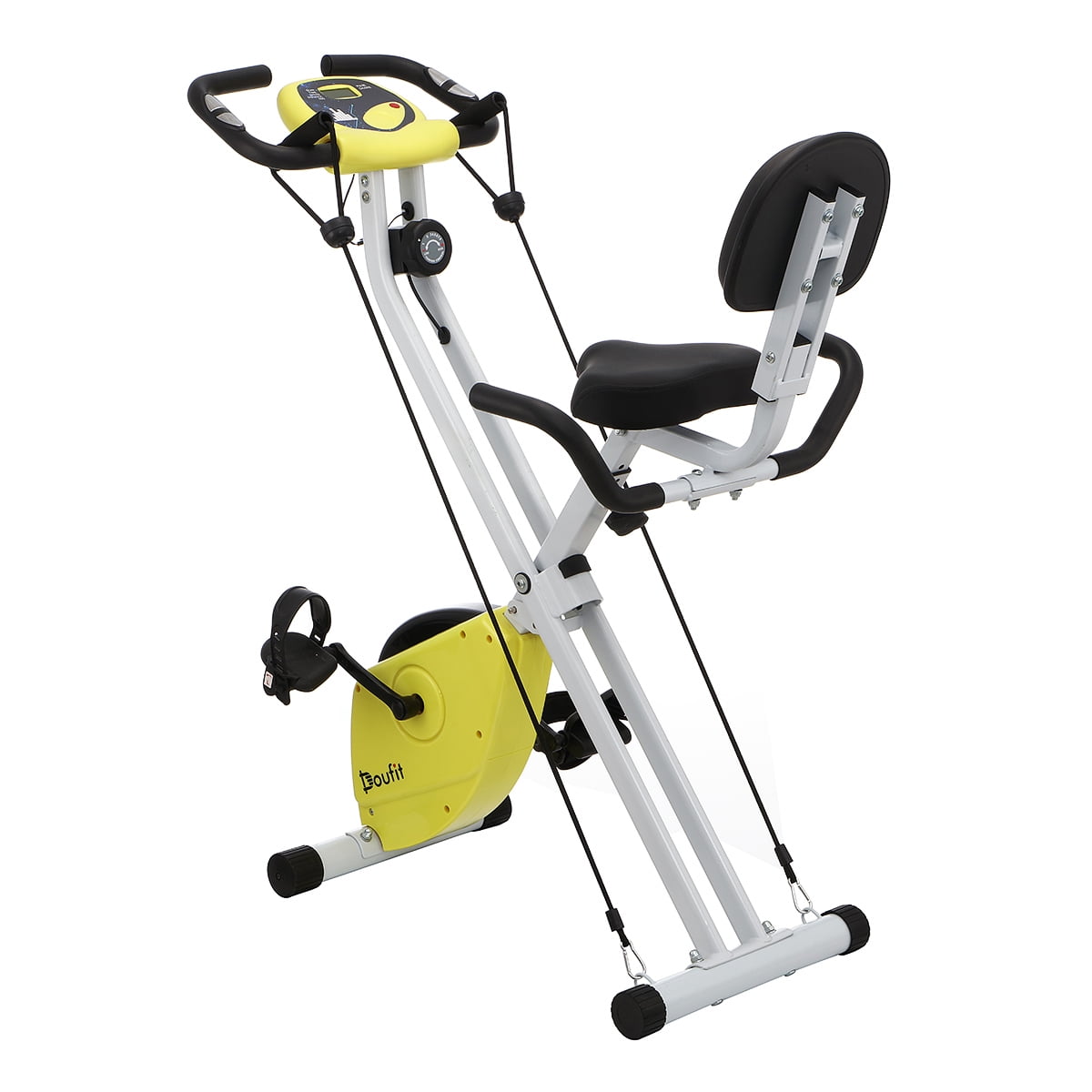 DOUFIT Foldable Stationary Upright Magnetic Exercise Bike Workout Indoor Cycling 