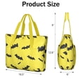 thumbnail image 3 of Tote Bag for Women - Yellow Halloween Bats Shoulder Bag - Large Utility Work Duffle Bag with Zipper Handbag for Travel, Work, Sprots, 3 of 5