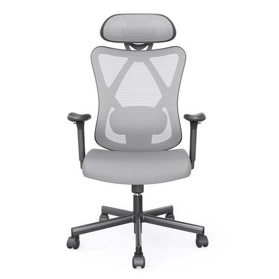Furniture of America Domie Metal and Mesh Adjustable Office Chair in Gray