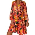 thumbnail image 2 of LSLJS Robe Mini à Manches Trois-Quarts Imprimée Ample pour Femmes, Robe d'Été Grande Taille Cadeaux pour Femmes, 2 of 9