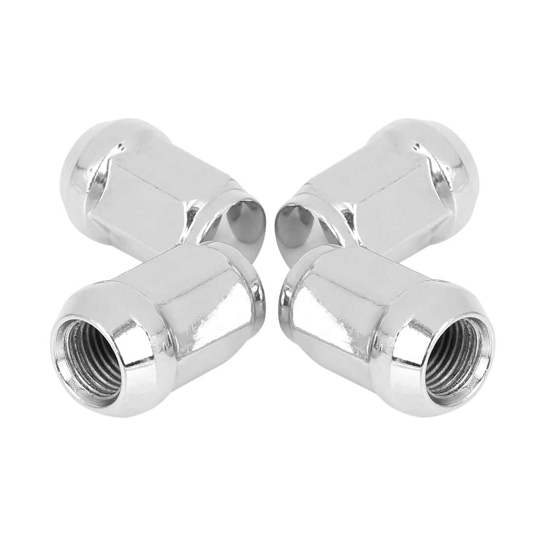 Unique Bargains 4 Pcs M14x1.5 Chrome Bulge Acorn Car Wheel Lug Nuts Cone Seat