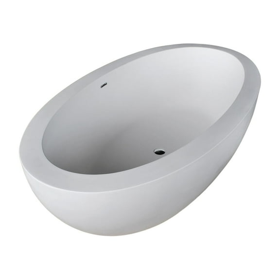 Anzzi FT-AZ504 75.5 in. Lusso Stone Freestanding Bathtub in White