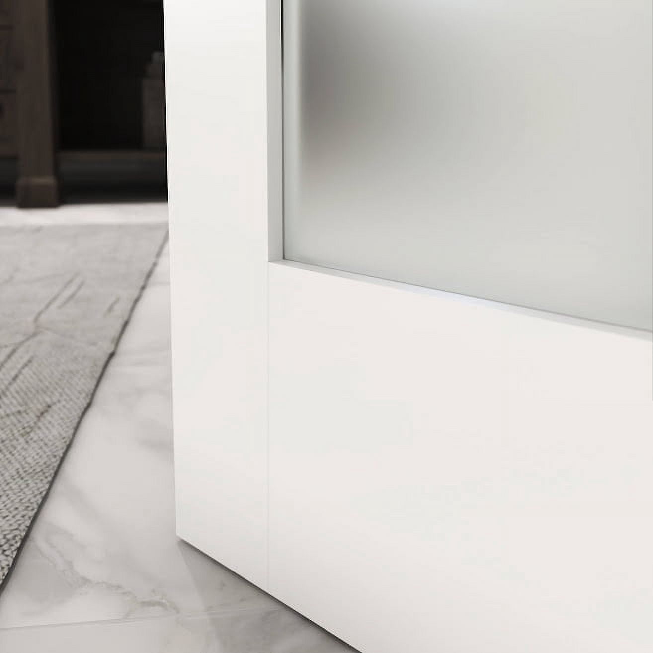 28 in. x 80 in. x 1-3/8 in. Frosted Glass 2-Lite Shaker Primed Solid Wood Core Interior Door Slab