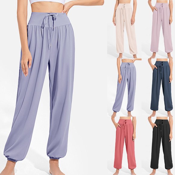 NJDVHB Pantalon d'Hiver pour Femmes, Pantalons de Survêtement pour Femmes, Pantalons pour Femmes, Pantalons de Yoga pour Dames Séchage Respirant Course Danse Pantalons de Yoga Jambe Grand Chandail à Capuchon de Mise en Forme, Violet, TG