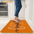 thumbnail image 2 of Hello Fall Kitchen Mat Set of 2,Orange Pumpkin Funny Kitchen Rug,Thanksgiving Holiday Creative Decor Anti Fatigue Waterproof Stain Resistant Floor Rug Non Slip Cushioned Floor Mat 17x29 and 17x47 in, 2 of 6
