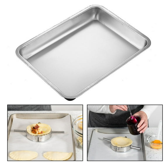 Sunjoy Tech 304 Stainless Steel Baking Tray Non-stick Food Grade Rectangle Dishwasher Safe Grill Serving Oven Pan Cookie Sheet Kitchen Supplies