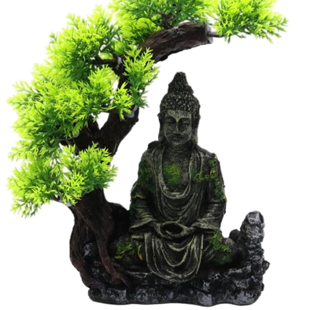 Creative Carved Resin  Buddha Figurine Aquarium Hideout Landscape Scene Shelter Hiding Fish Tank Home Desktop Ornament