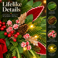 thumbnail image 3 of 24 Inch Artificial Christmas Wreath with Red Berries, Pinecones and Red Bow, Outdoor Holiday Wreath with Hanging Hook for Front Door, Wall or Mantel, 3 of 9