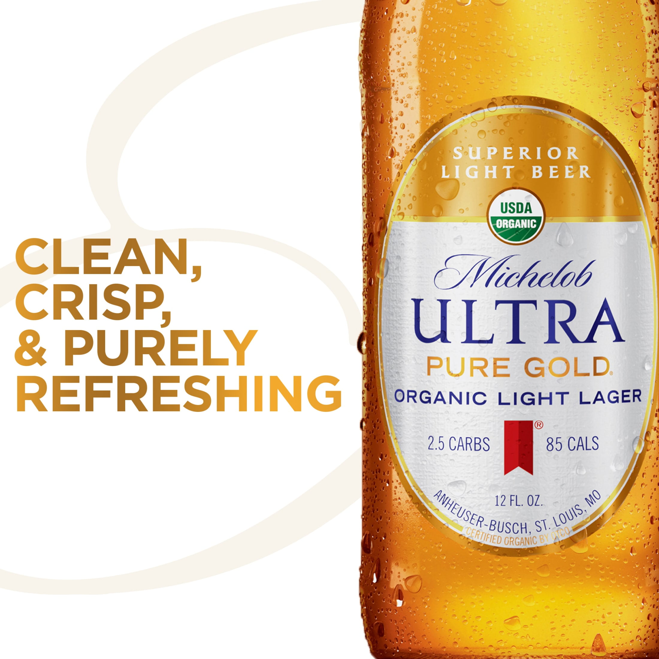 Buy Michelob Ultra Pure Gold Organic Light Lager 12 Pack Beer 12 Fl