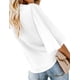 thumbnail image 3 of Blusas con cuello en V para mujer, con volantes, manga 3/4, con nudo de corbata, camisas con botones Adepaton LRWJ306-2, 3 of 3