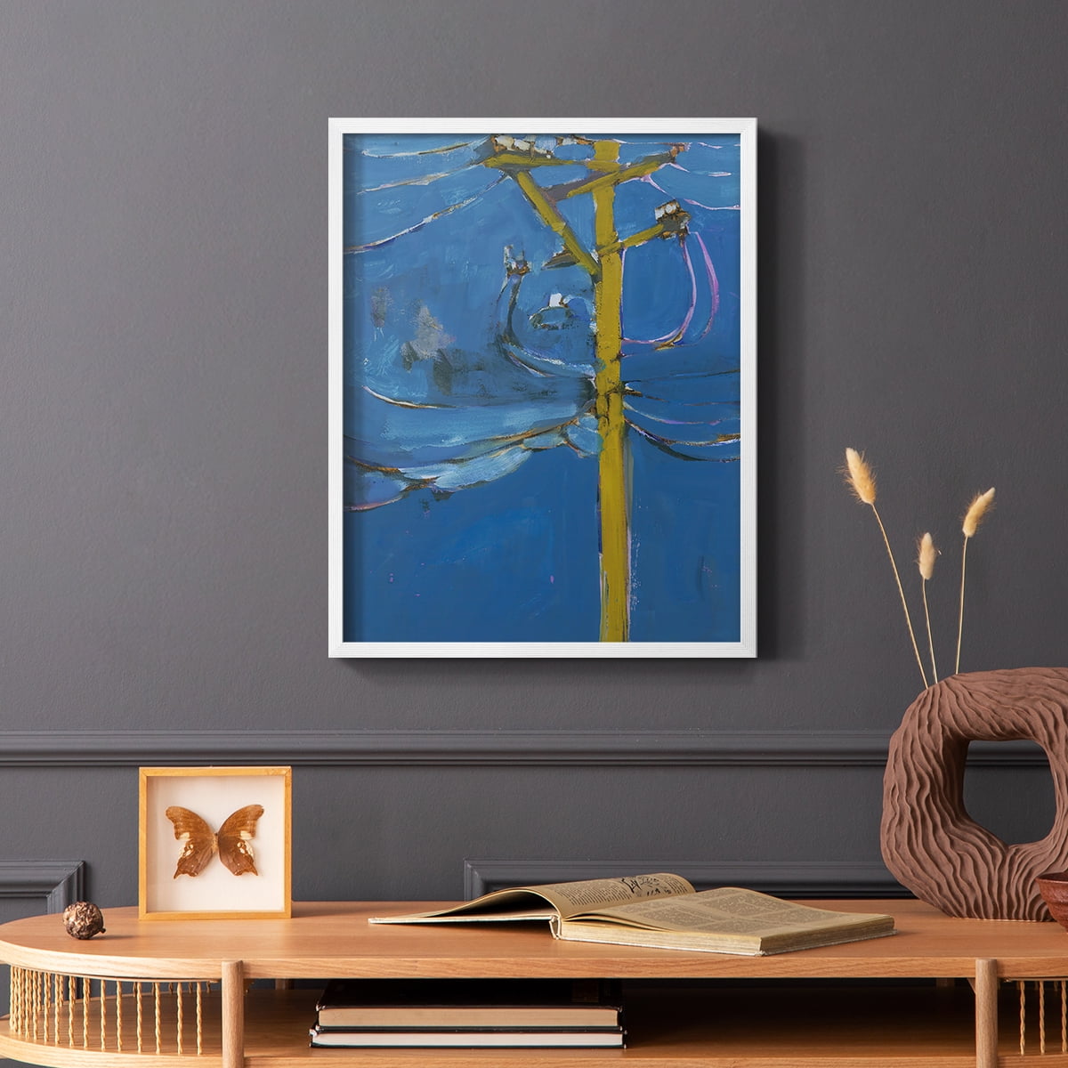 Wires IV Framed Print - Solid Wood in Single Picture Frame Solid Wood 2 Framed Print